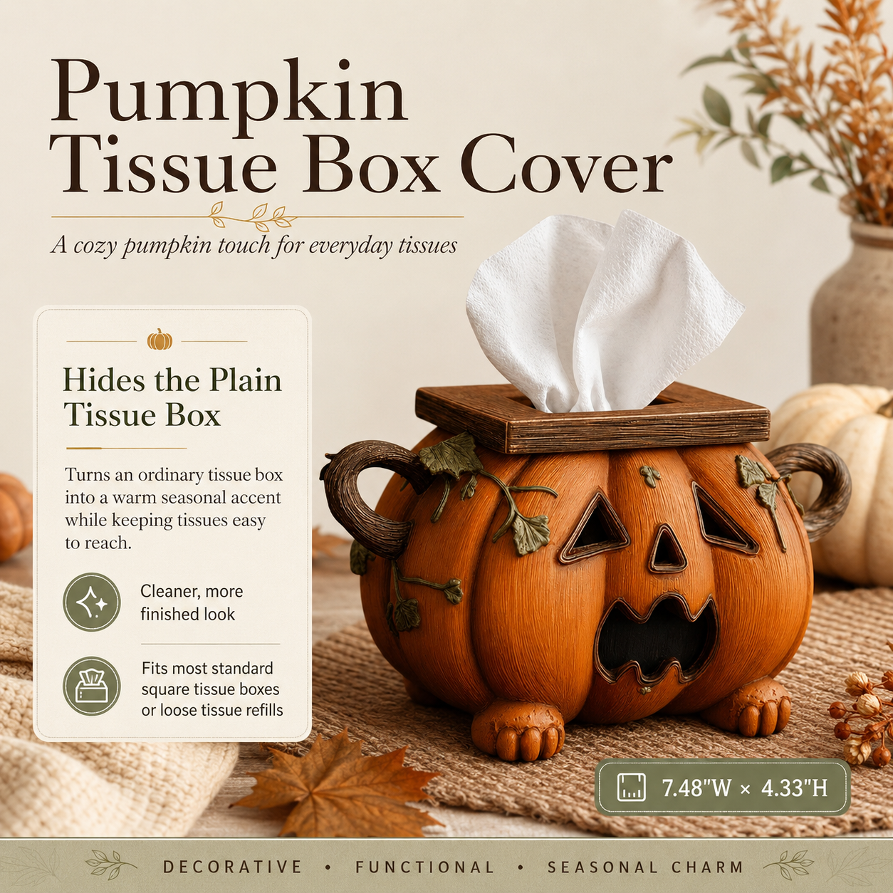 🎃🧻Pumpkin Tissue Box Cover