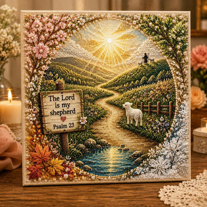 ✝️ LAST DAY 49% OFF – Premium 3D Pearl Garden of Faith Scripture Art Kit | Luxury Flocked Canvas with Scratch-Resistant Non-Fading Pearl Beads DIY Christian Faith Decor 🌿🙏💎