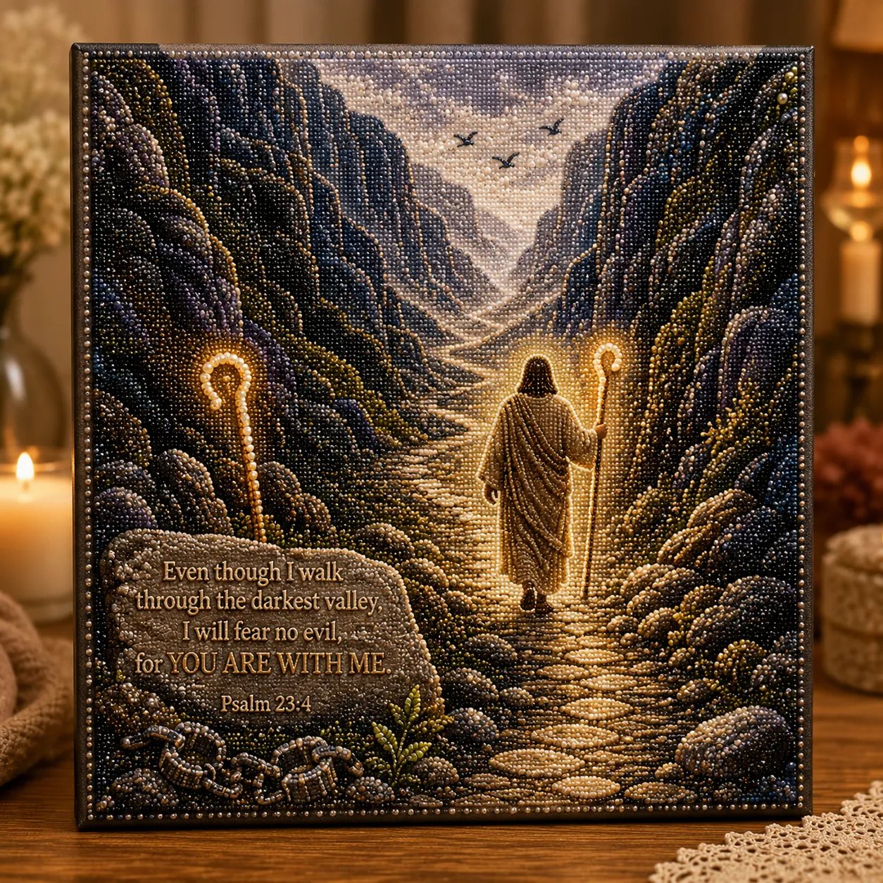 ✝️ LAST DAY 49% OFF – Premium 3D Pearl Garden of Faith Scripture Art Kit | Luxury Flocked Canvas with Scratch-Resistant Non-Fading Pearl Beads DIY Christian Faith Decor 🌿🙏💎