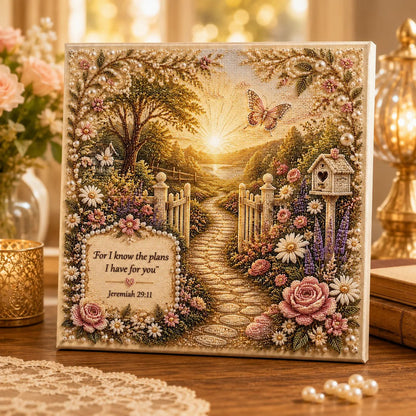 ✝️ LAST DAY 49% OFF – Premium 3D Pearl Garden of Faith Scripture Art Kit | Luxury Flocked Canvas with Scratch-Resistant Non-Fading Pearl Beads DIY Christian Faith Decor 🌿🙏💎